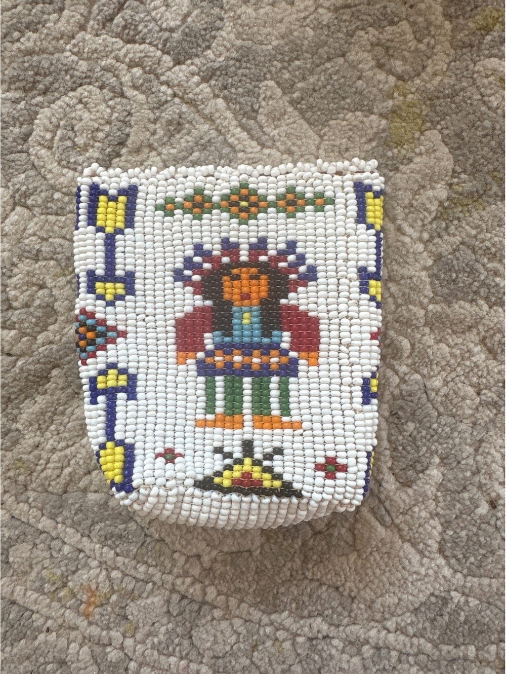 Vintage 1960s Native American beaded open cigarette case pristine
